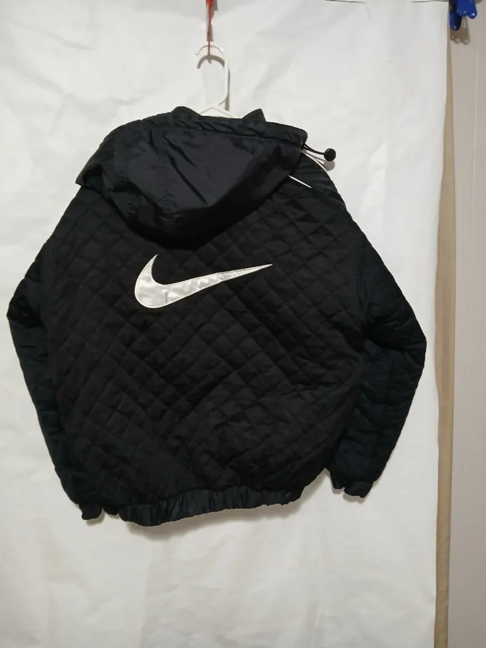 Vintage 90's Nike Swoosh Winter Quilted Large (12/14) Youth Puffer Hooded Ski